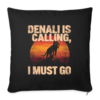 Denali Is Calling Cat Retro Sunset - Sofa pillowcase 17,3'' x 17,3'' (45 x 45 cm) - black - Front