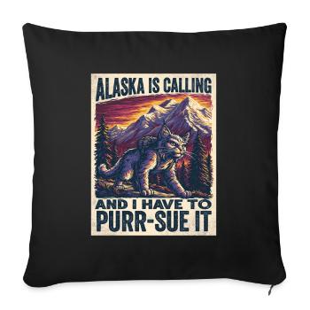 Alaska Is Calling Cat Holiday Pun - Sofa pillowcase 17,3'' x 17,3'' (45 x 45 cm) - black - Front