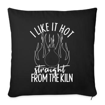 Artistes de la poterie J’aime ça Poterie chaude - Housse de coussin décorative 45 x 45 cm - noir - Devant