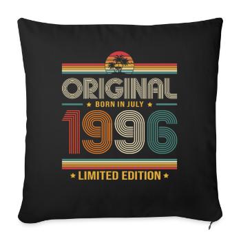 Cadeau pour le 30e anniversaire Millésime de juillet 1996 - Housse de coussin décorative 45 x 45 cm - noir - Devant