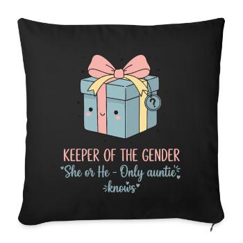 Gender Reveal Keeper Of The Gender She Or He - Sofa pillowcase 17,3'' x 17,3'' (45 x 45 cm) - black - Front