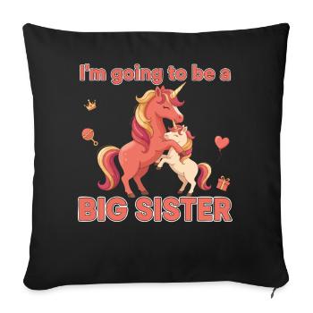 Gender Reveal Im Going To Be A Big Sister Baby - Sofa pillowcase 17,3'' x 17,3'' (45 x 45 cm) - black - Front