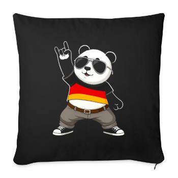 Drapeau allemand Hommes Femmes Enfants Allemagne - Housse de coussin décorative 45 x 45 cm - noir - Devant
