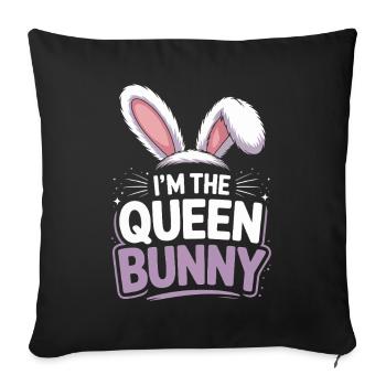 Queen of Bunny Bunnies - Sofa pillowcase 17,3'' x 17,3'' (45 x 45 cm) - black - Front