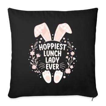 Hoppiest lunch lady - Sofa pillowcase 17,3'' x 17,3'' (45 x 45 cm) - black - Front