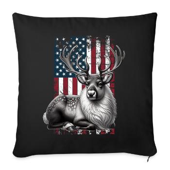 Reindeer US Rentier - Housse de coussin décorative 45 x 45 cm - noir - Devant