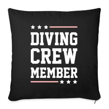 Diving Crew - Sofa pillowcase 17,3'' x 17,3'' (45 x 45 cm) - black - Front