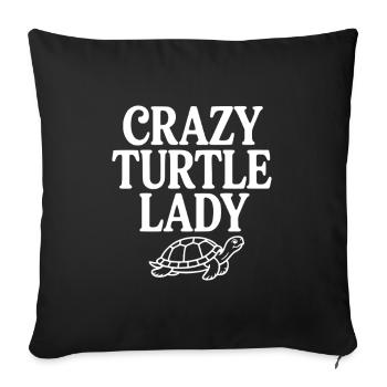 Crazy Turtle Lady - Sofa pillowcase 17,3'' x 17,3'' (45 x 45 cm) - black - Front