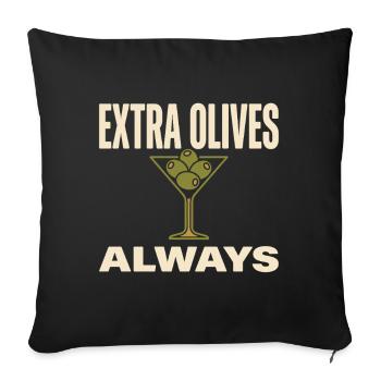 Olive Girl Martini Olive Mediterranes - Sofakissenbezug 45 x 45 cm - Schwarz - Vorne