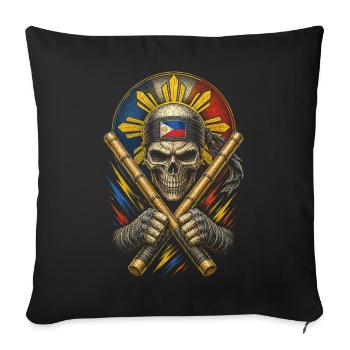 Escrima Arnis Kampfsport - Sofakissenbezug 45 x 45 cm - Schwarz - Vorne