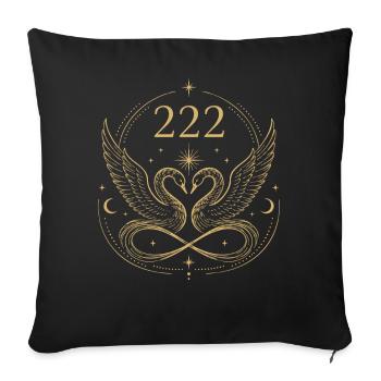 222 Swan Harmony - Sofa pillowcase 17,3'' x 17,3'' (45 x 45 cm) - black - Front