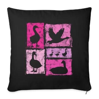 Oies Silhoettes Femmes et Filles Graphiques Rétro - Housse de coussin décorative 45 x 45 cm - noir - Devant
