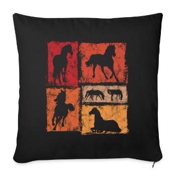 Horse Perspectives for Riders and Vaulters - Sofa pillowcase 17,3'' x 17,3'' (45 x 45 cm) - black - Front