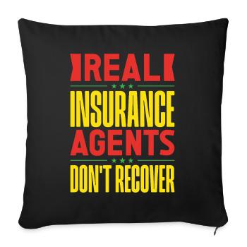 Insurance Agent Real Don ́t Recover Funny Insurance - Sofa pillowcase 17,3'' x 17,3'' (45 x 45 cm) - black - Front