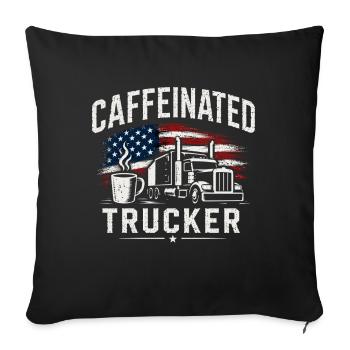 Profession de conducteur de camion en logistique - Housse de coussin décorative 45 x 45 cm - noir - Devant