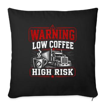 Truck Driver Long-Distance Coffee - Sofa pillowcase 17,3'' x 17,3'' (45 x 45 cm) - black - Front