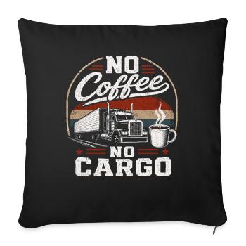 Chauffeur de café et camion - Housse de coussin décorative 45 x 45 cm - noir - Devant