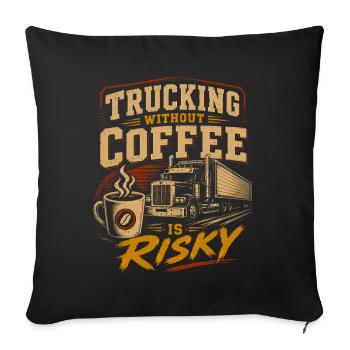 Trucks Drivers Transport Logistics - Sofa pillowcase 17,3'' x 17,3'' (45 x 45 cm) - black - Front