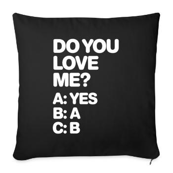 Est-ce que tu m’aimes Relation Amour Couple Amour Mariage Couple - Housse de coussin décorative 45 x 45 cm - noir - Devant