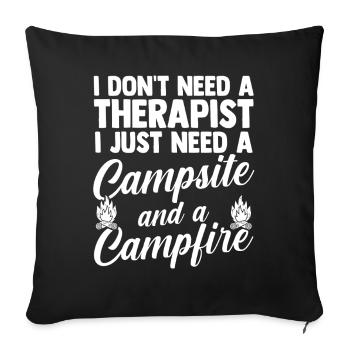 Camping Bonfire Camp Life Forest Camper - Sofa pillowcase 17,3'' x 17,3'' (45 x 45 cm) - black - Front