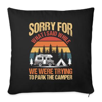Camping Bonfire Camp Life Forest Camper - Sofa pillowcase 17,3'' x 17,3'' (45 x 45 cm) - black - Front