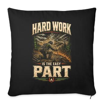 Fire Brigade Fire Brigade Groups Hard Work Is Easy Part - Sofa pillowcase 17,3'' x 17,3'' (45 x 45 cm) - black - Front