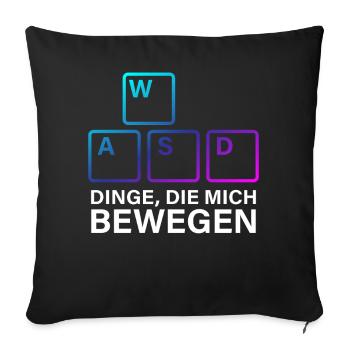 WASD Dinge die mich bewegen - Sofakissenbezug 45 x 45 cm - Schwarz - Vorne