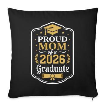 Proud Mom of a 2026 Graduate - Sofakissenbezug 45 x 45 cm - Schwarz - Vorne