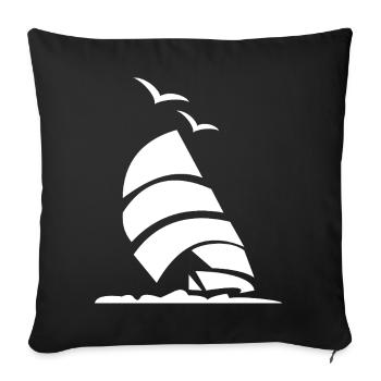 Capitaine de voilier - Housse de coussin décorative 45 x 45 cm - noir - Devant
