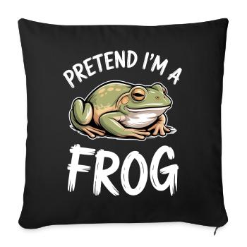 Expressions de grenouilles, Grenouilles, drôle de cadeau de grenouille - Housse de coussin décorative 45 x 45 cm - noir - Devant