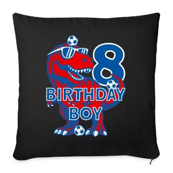8 YEARS BIRTHDAY BOY FOOTBALL 8TH BIRTHDAY - Sofa pillowcase 17,3'' x 17,3'' (45 x 45 cm) - black - Front