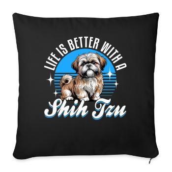 Shih Tzu Dog Breed - Sofa pillowcase 17,3'' x 17,3'' (45 x 45 cm) - black - Front