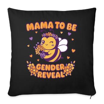 Annonce de la révélation du sexe de la maman pour la baby shower - Housse de coussin décorative 45 x 45 cm - noir - Devant