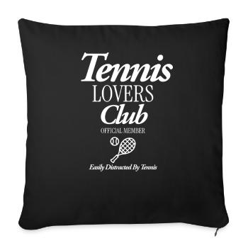 Tennis Lovers Club - Sofakissenbezug 45 x 45 cm - Schwarz - Vorne