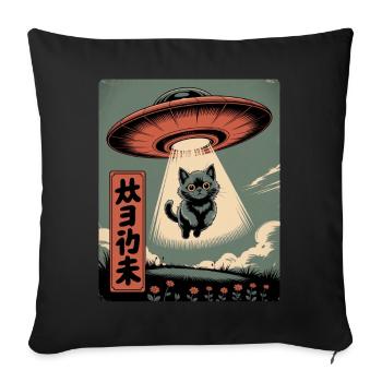 UFO Cat - Housse de coussin décorative 45 x 45 cm - noir - Devant