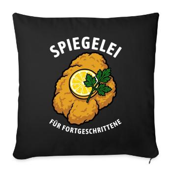 Schnitzel | Spiegelei für Fortgeschrittene - Sofakissenbezug 45 x 45 cm - Schwarz - Vorne