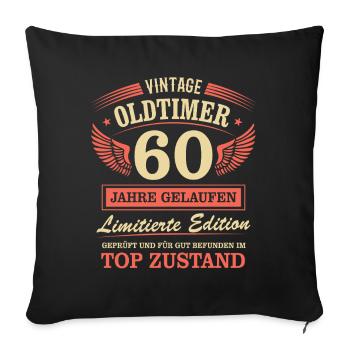 60. Geburtstag Mann Frau Limited Edition 1966 60 - Sofakissenbezug 45 x 45 cm - Schwarz - Vorne