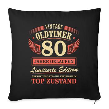 80. Geburtstag Mann Frau Limited Edition 1946 80 - Sofakissenbezug 45 x 45 cm - Schwarz - Vorne