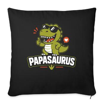 Papásaurus Lächelnde Freude - Sofakissenbezug 45 x 45 cm - Schwarz - Vorne
