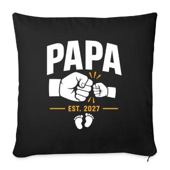 Daddy Fist and Baby Est. 2027 - Sofa pillowcase 17,3'' x 17,3'' (45 x 45 cm) - black - Front