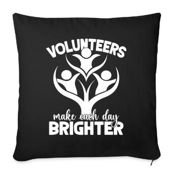 Citation d’un assistant social : rendre chaque jour plus lumineux - Housse de coussin décorative 45 x 45 cm - noir - Devant