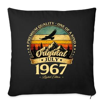 59th Birthday Gift Vintage July Vintage 1967 - Sofa pillowcase 17,3'' x 17,3'' (45 x 45 cm) - black - Front