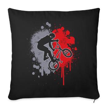 BMX Vélo Touches de couleur Enfants Vélo BMX Garçons - Housse de coussin décorative 45 x 45 cm - noir - Devant
