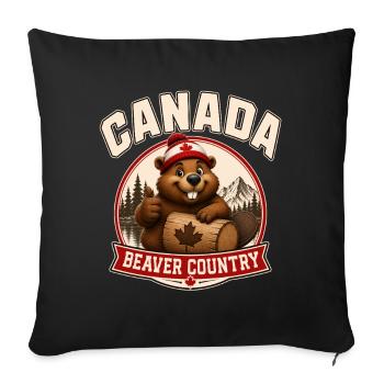 Canada Beaver Country - Sofa pillowcase 17,3'' x 17,3'' (45 x 45 cm) - black - Front