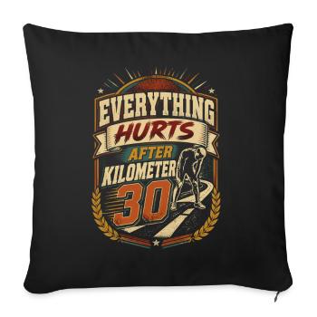 Marathon Marathon Runners Run Kilometers: 30 - Sofa pillowcase 17,3'' x 17,3'' (45 x 45 cm) - black - Front