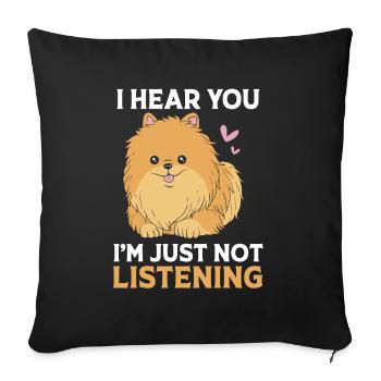 Pomeranian Pomeranian Dog - Sofa pillowcase 17,3'' x 17,3'' (45 x 45 cm) - black - Front