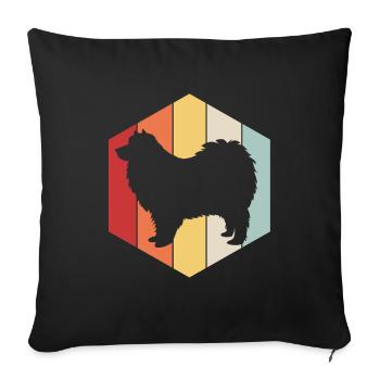 Zwergspitz Pomeranian - Sofa pillowcase 17,3'' x 17,3'' (45 x 45 cm) - black - Front