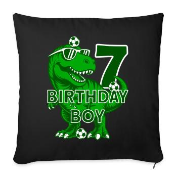 7 ANS D’ANNIVERSAIRE GARÇON FOOTBALL 7E ANNIVERSAIRE - Housse de coussin décorative 45 x 45 cm - noir - Devant