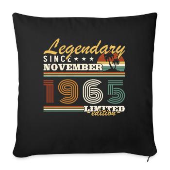 November 1965 Vintage Retro Geburtstag - Sofakissenbezug 45 x 45 cm - Schwarz - Vorne