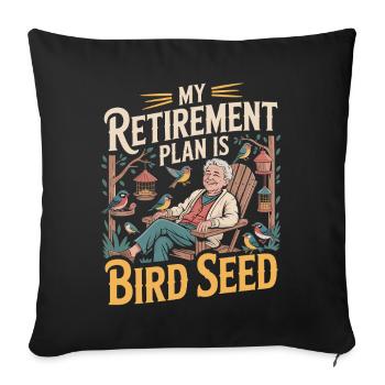 Oiseaux pour le plan de retraite - Housse de coussin décorative 45 x 45 cm - noir - Devant
